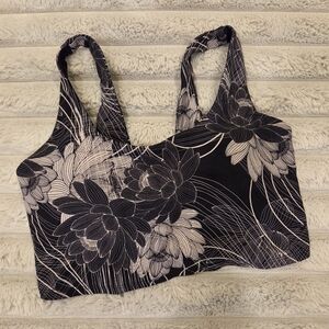 JOYLAB Floral Black and White Sports Bra